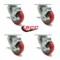 Service Caster 3.5 Inch Red Polyurethane Wheel Swivel Top Plate Caster Set with Brake SCC SCC-20S3514-PPUB-RED-TLB-4 - alternate 5